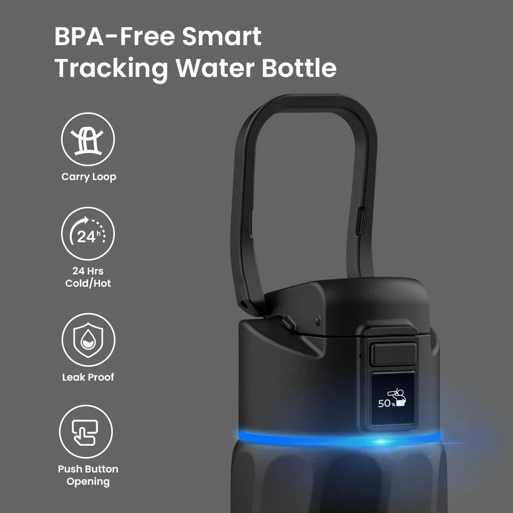 Waterh Boost Smart Water Bottle: 32 Oz Hydration Tracker with APP & Insulation