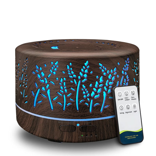 Dongzhen Diffusers for Essential Oils Large Room 600Ml,Essential Oil Diffusers for Home with R/C Dark Brown