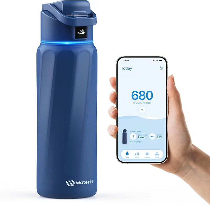 Waterh Boost Smart Water Bottle: 32 Oz Hydration Tracker with APP & Insulation