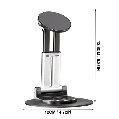Phone Stand for Desk Adjustable Foldable Desktop Cell Phone Holder Stand Magnetic Desk Tablet Stand for Phone Reader Cell Phone