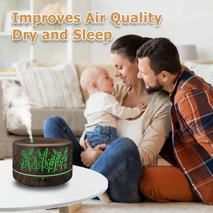 Dongzhen Diffusers for Essential Oils Large Room 600Ml,Essential Oil Diffusers for Home with R/C Dark Brown