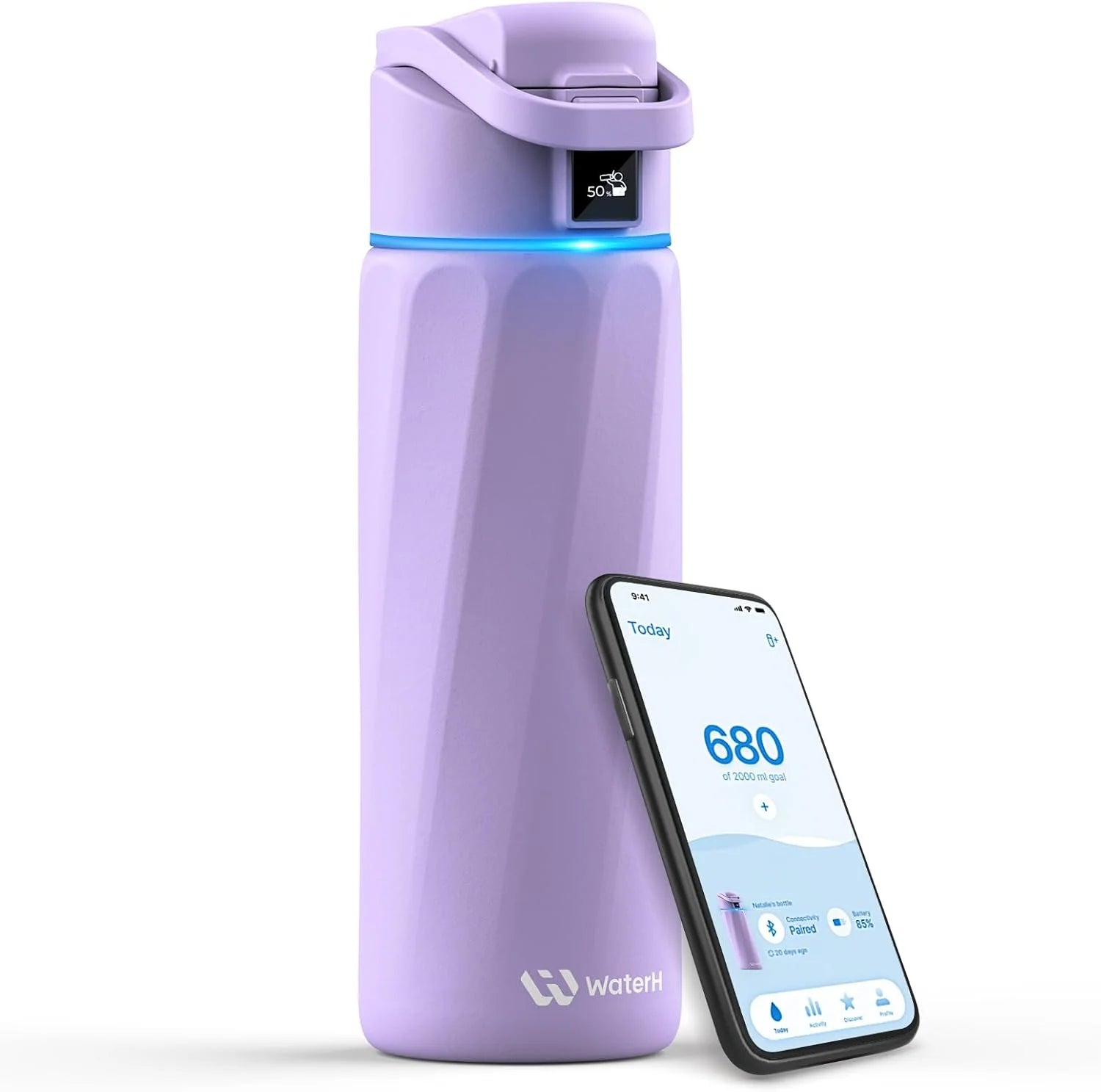 Waterh Boost Smart Water Bottle: 32 Oz Hydration Tracker with APP & Insulation