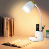 LED Desk Reading Lamp with USB Charging Port,Desk Lamps for Home Office,Stepless Dimming Desk Light with 5 Color Modes,Eye Caring Office Lamp ,Touch Control Study Lamp