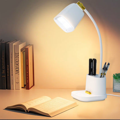 LED Desk Reading Lamp with USB Charging Port,Desk Lamps for Home Office,Stepless Dimming Desk Light with 5 Color Modes,Eye Caring Office Lamp ,Touch Control Study Lamp